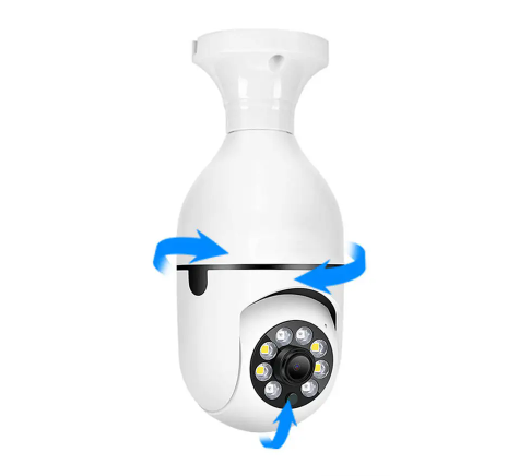 Cámara de vigilancia con bombilla 5G, visión nocturna a todo Color,  seguimiento humano automático, Zoom, Monitor