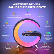 Cargar imagen en el visor de la galería, LAMPARA PARLANTE BUETOOTH, LUZ RGB Y CARGA INALAMBRICA
