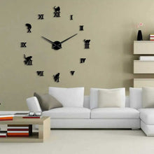 Cargar imagen en el visor de la galería, RELOJ DE PARED CON DISEÑO DE GATOS EN 3D (120CM)
