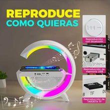 Cargar imagen en el visor de la galería, LAMPARA PARLANTE BUETOOTH, LUZ RGB Y CARGA INALAMBRICA
