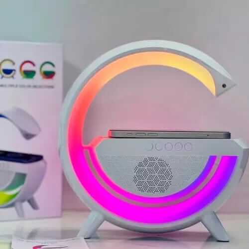 LAMPARA PARLANTE BUETOOTH, LUZ RGB Y CARGA INALAMBRICA