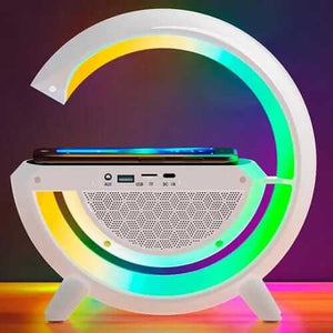 LAMPARA PARLANTE BUETOOTH, LUZ RGB Y CARGA INALAMBRICA