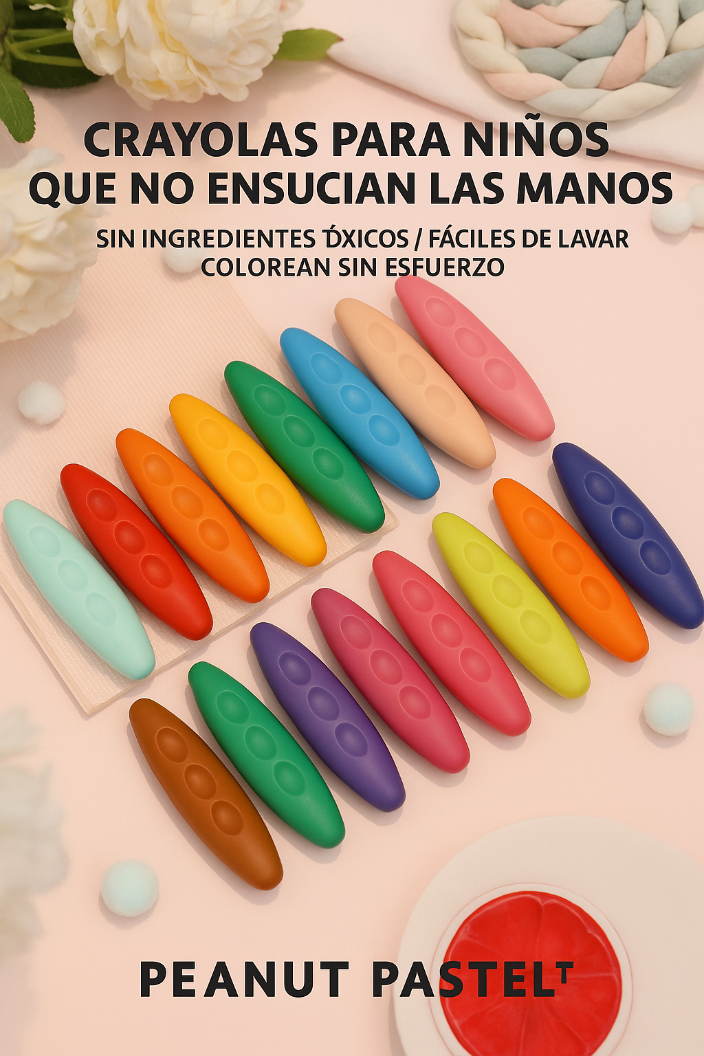 🖍️ PEANUT PASTEL™ – CRAYOLAS LAVABLES Y SEGURAS